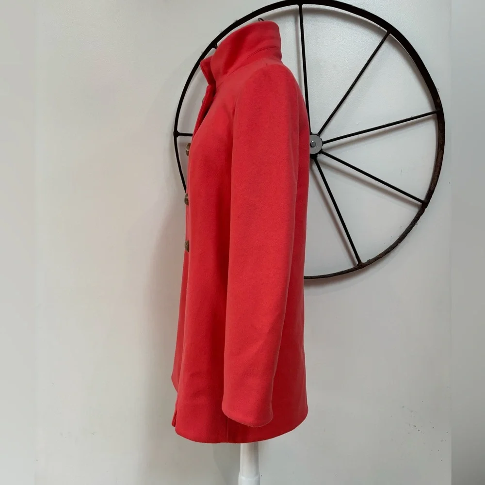 J. Crew coral 100% wool coral Griffin pea coat style 20031 sz 4 $278